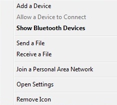 Bluetooth Icon Commands