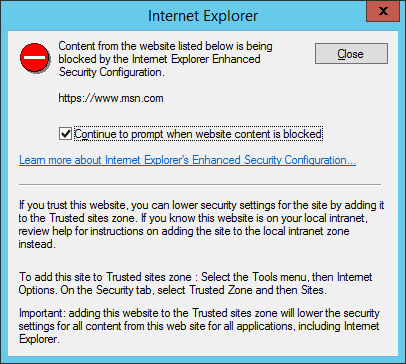 server 2016 internet explorer enhanced security