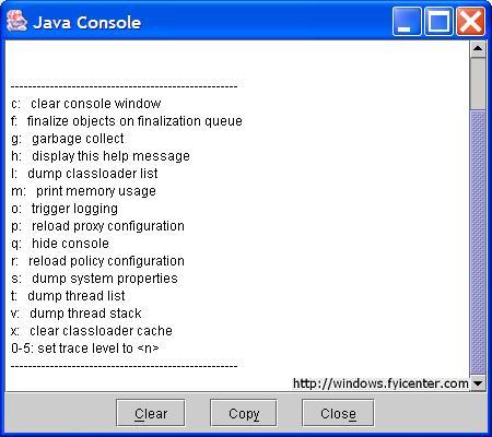 Internet Explorer (IE) Java Console