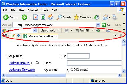 Internet Explorer (IE) Windows Live Toolbar