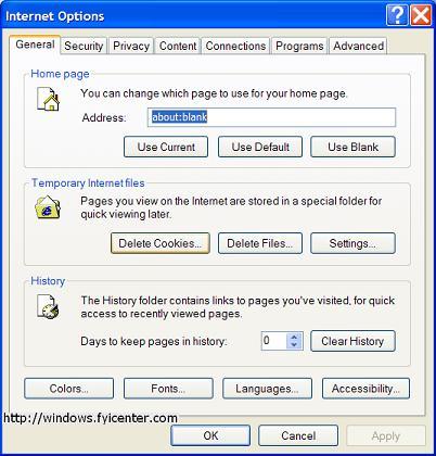 Internet Explorer (IE) 7 Home Page Setting