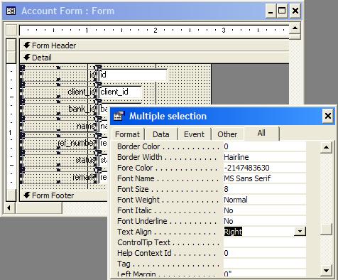 MS Access Form Design Multiple Selection