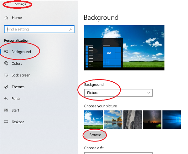 Change Desktop Background Picture on Windows 10