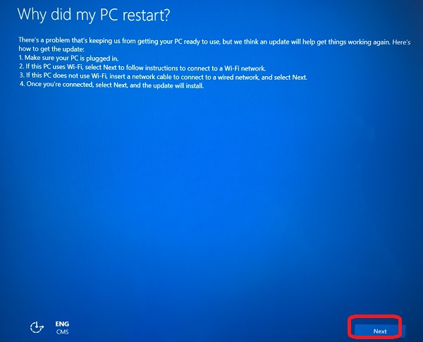 Windows 10 Setup - Why did my PC restart