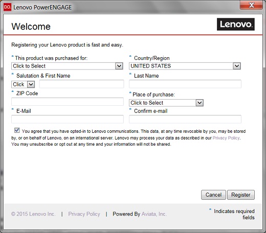 Lenovo PowerENGAGE Scehduled Task - Lenovo Computer Registration