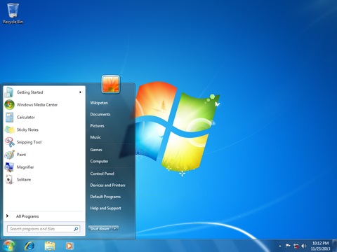 Windows 7 Desktop Screen