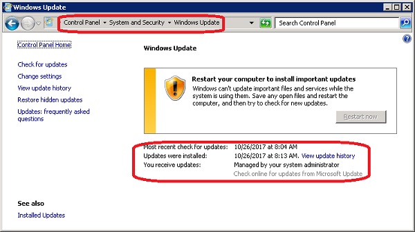 Windows Server 2008 - Windows Update