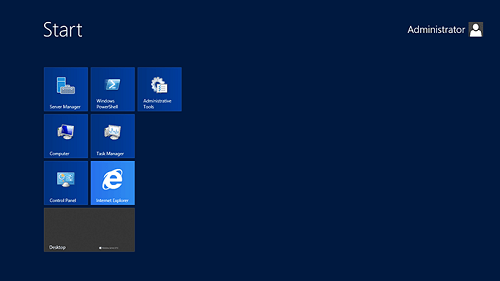 Windows Server 2012 Start Screen