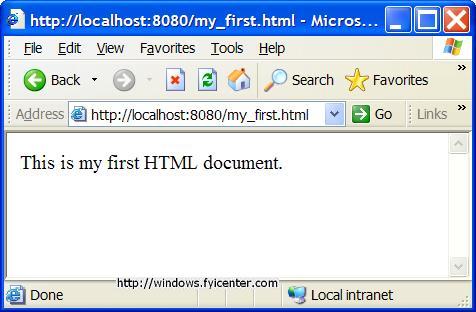 Apache First HTML Document