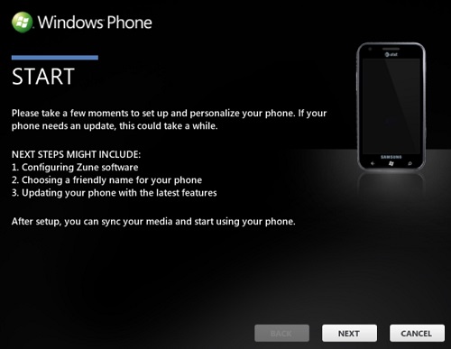 Zune - Windows Phone Connection Setup