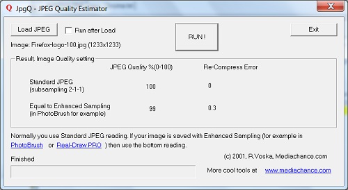 jpgQ - JPEG Quality Estimator