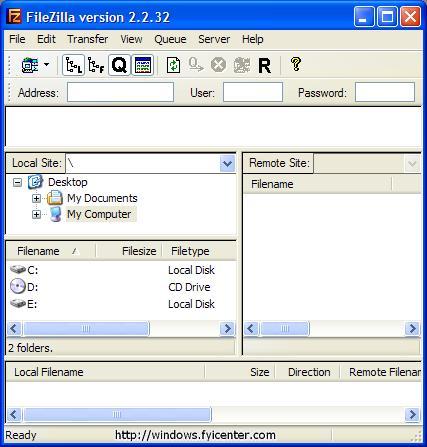 FileZilla 2.2 Main Window