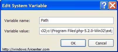 Path Environment Variable for PHP