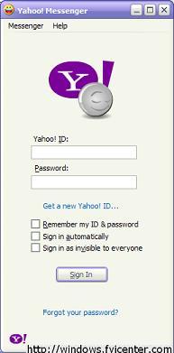 Yahoo! Messenger Login Window